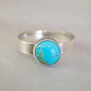 Vintage Silver Ring with Turquoise Accent